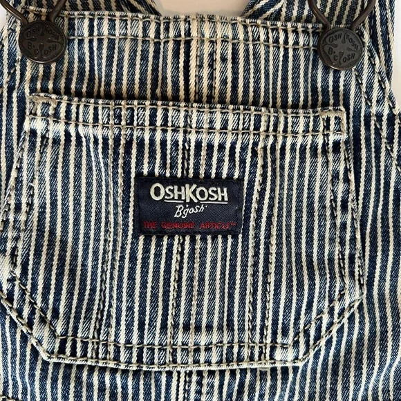 Oshkosh B’gosh stripped overalls size 12M - Picture 6 of 10